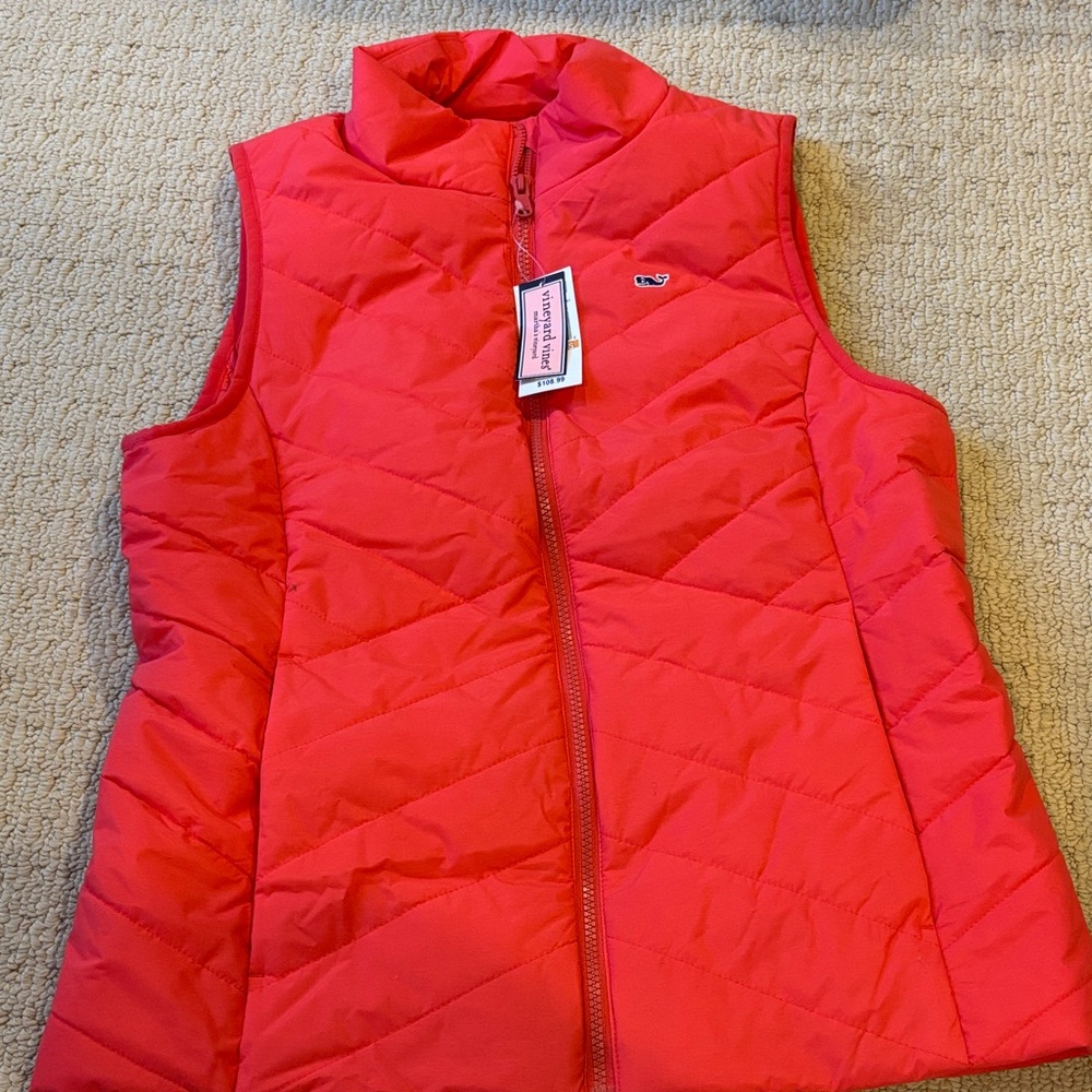 Vineyard Vines Bright Red Quilted Vest